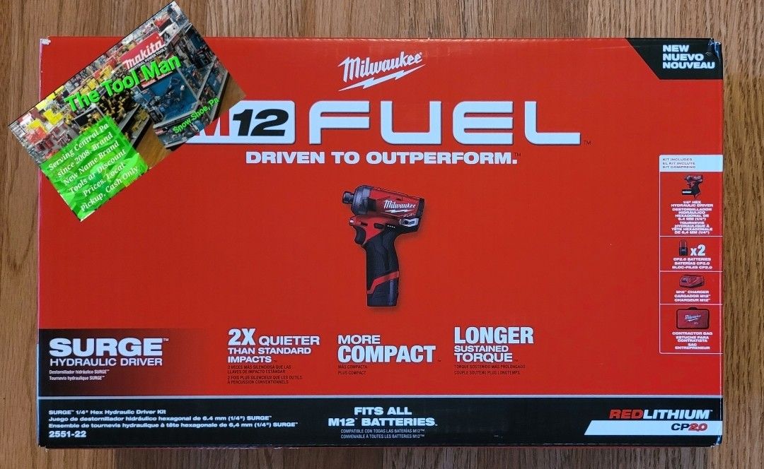 New Milwaukee M12 Fuel Surge 1/4" hex Driver Kit $170 Firm Pickup Only 