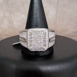 Solid Silver Moissanite Rings 