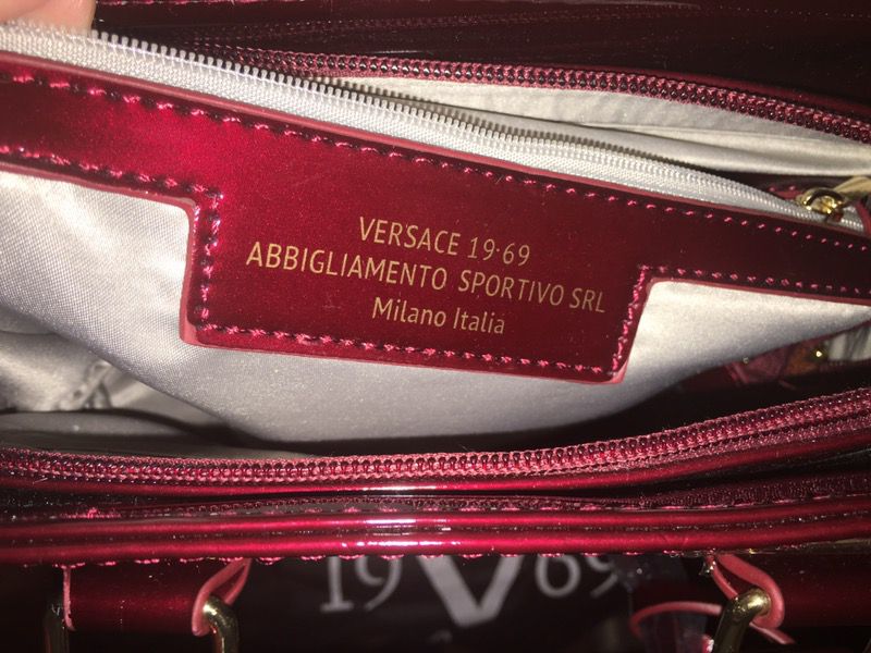 Versace 19V69 Abbigliamento Sportivo Italy Red Shoulder Tote Bag Purse