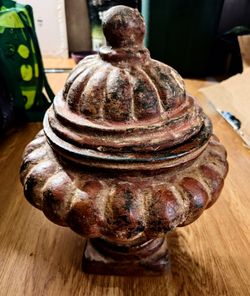 Giant Antique wooden, Vintage Jar