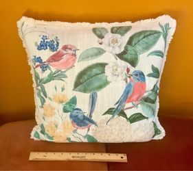 SONGBIRD PILLOW WITH FLOWERS, (50% OFF SALE)