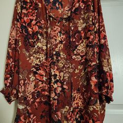 Womens multi colored Catherine's long sleeve blouse