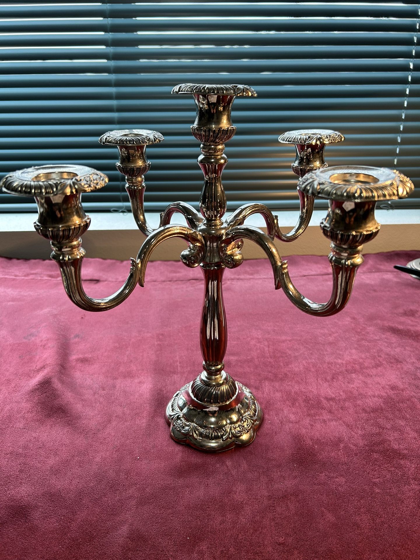 Godinger 5 Arm Silver Plated Candelabra 