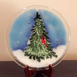 Christmas Tree Plate(Folis Art Glass Inc.)🎄