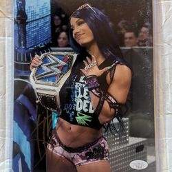 Sasha Banks signed 8x10 photo JSA COA WWE AEW