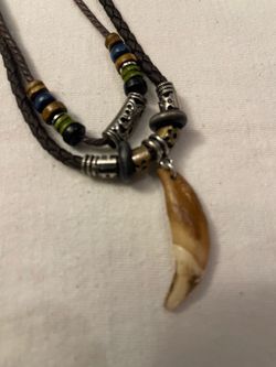 Vintage Bohemian Tribal Wolf Tooth Necklace