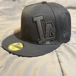 NEW! LA Dodgers Blackout Fitted 59fifty Hat