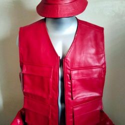 Leather Vest/Bucket Hat 