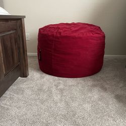 3ft Bean Bag Red Microsuede Cover Removable 