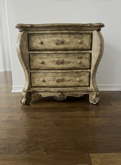 Vintage Hand-Painted Venetian Bombé Chest / Nightstand