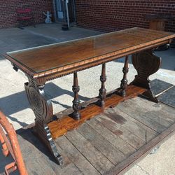 Vintage Side Table Gothic Design Walnut And Mahogany 