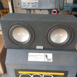2 10' Alpine Subs With Box