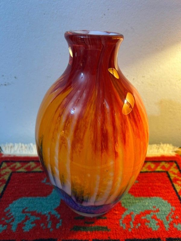 HERMOSO JARRON ANTIGUO DE CRISTAL