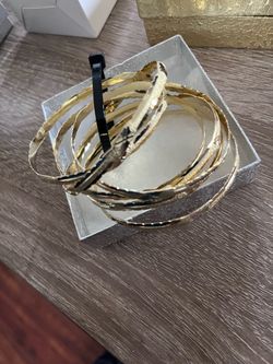 Gold-plated Bangle Bracelet Set
