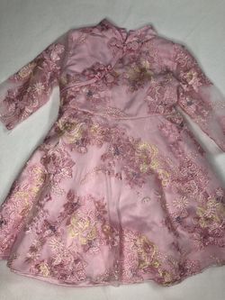Girls pink floral dress