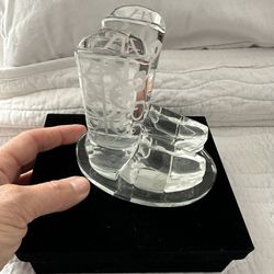 Crystal Cowboy Boots Letter Holder/Paperweight.