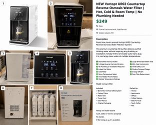 Countertop Reverse Osmosis Water Filter | Hot, Cold & Room Temp | No Plumbing Needed