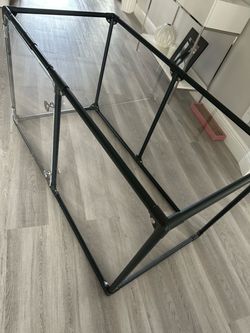 Pet Enclosure GrayMetal Frame Acrylic with Door