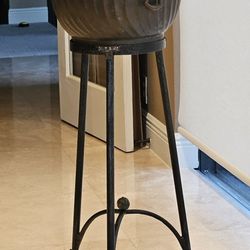 Copper Pot On Stand / Removable With Handels 