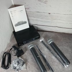 Phenyx Pro Wireless Microphone System PTU-71 Dual 2 Wireless Mics MINT
