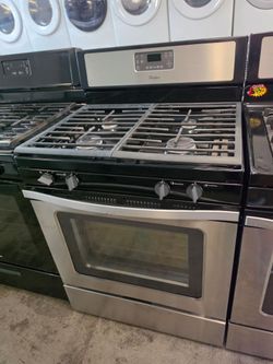 WHIRLPOOL STAINLESS STEEL 4 BURNER GAS STOVE
