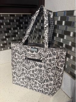 New Black And White Flowers Print Purse 👜
