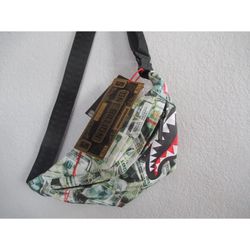 Sprayground Limited Edition Money Print Fanny Pack Bag RARE NWT