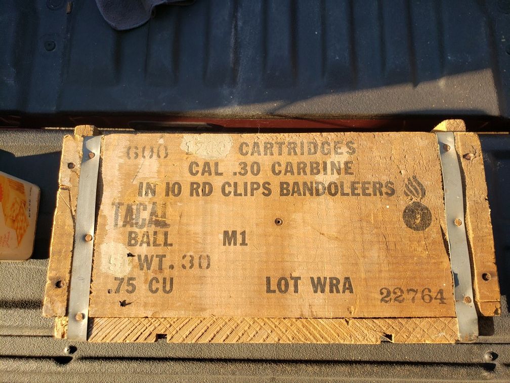 1200rnd Crate of US .30 Carbine Ammunition Box (The Box Is Empty)