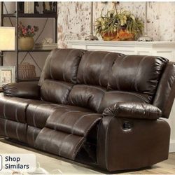 Recliner Sofa Dark Brown As Is 