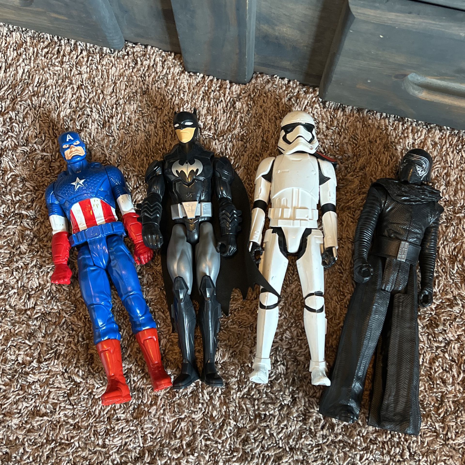 Captain America, Batman, Stormtrooper 