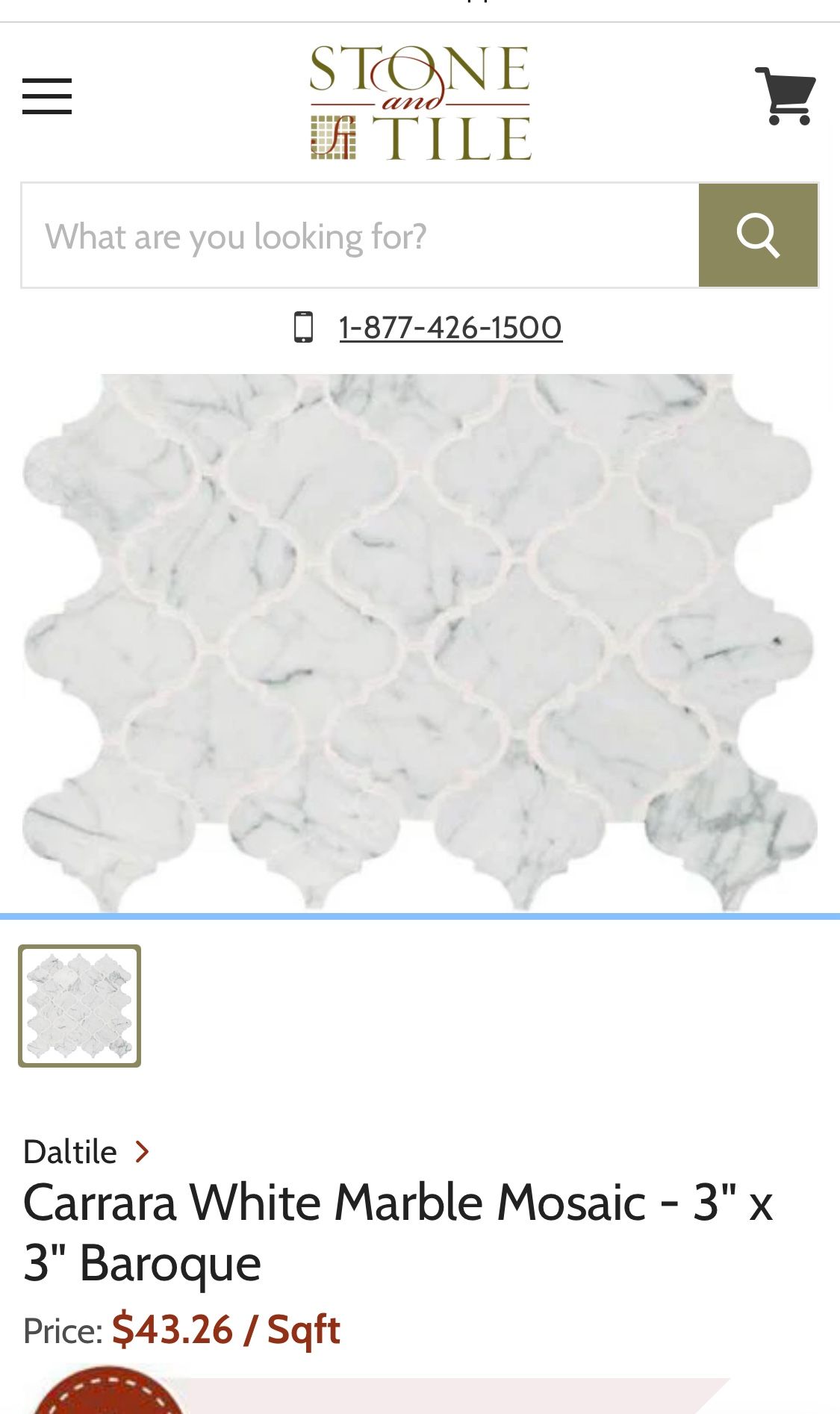 Marble Mosaic Tile, 22 Pieces