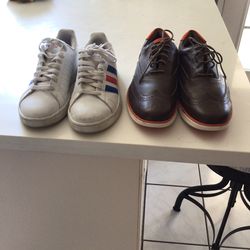 Tenis adidas Size 8 1/2 Y Zapatos Timberlan Size 9 1/2 Simi nuevos $15 o $25 Por los 2 Pares