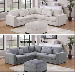 Sectional with ottoman set 99”x99”
