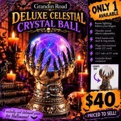 🔮💀 DELUXE CELESTIAL CRYSTAL BALL – LIGHTNING & THUNDER! ⚡🧙♀️