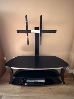 Black Glass TV Stand with Mount