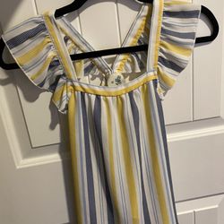 Female Kids Large Blue And Yellow Dress
