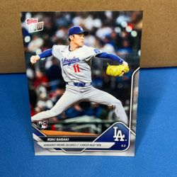 2025 MLB Topps Now #137 Roki Sasaki RC 1st MLB Win Los Angeles Dodgers