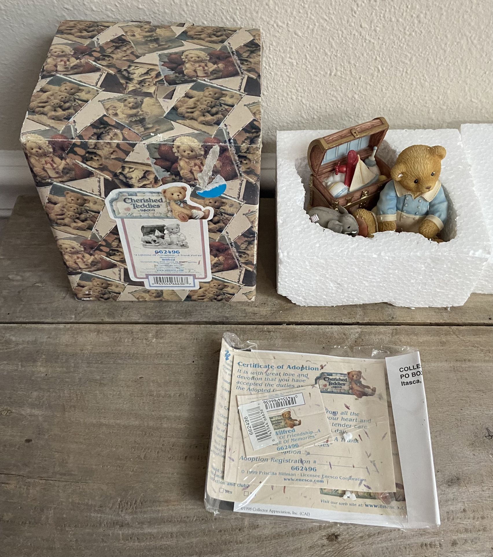 Cherished Teddies Wilfred A Lifetime of Friendships A Trunk Full of Memories just $8 xox