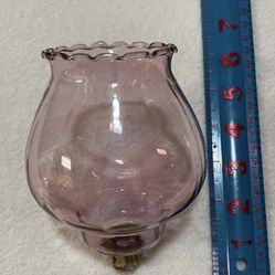 CA. 5” PINK GLASS SCONCE CANDLE/VOTIVE HOLDER