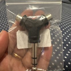 1/4Inch 6.35mm Male to 2 RCA Female Audio Adapter