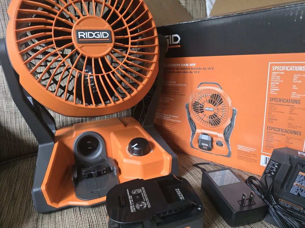 18V Cordless Jobsite Fan Kit with 4.0 Ah Battery and Charger