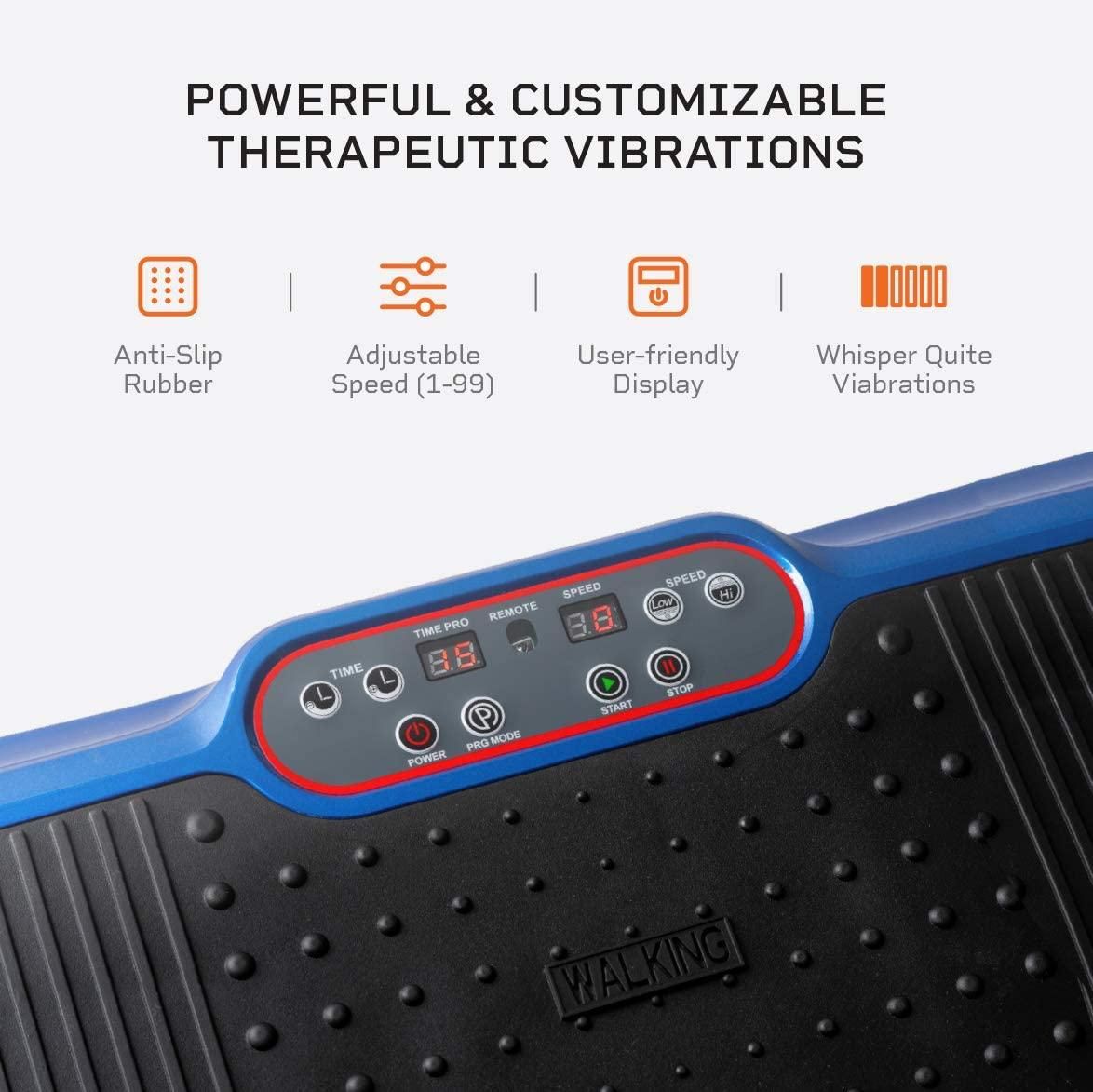 LifePro Vibration Plate Exercise Machine Whole Body Workout Vibration Fitness Platform w/Loop Bands - Home Training Equipment - Remote, Balance Straps