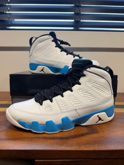 Air Jordan 9 Retro Powder Blue 2024 - Summit White / Black / Dark Powder Blue - USED / MINT CONDITION - MENS SIZE 12