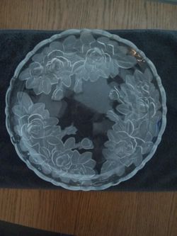 CRYSTAL SERVING PLATTER 14"