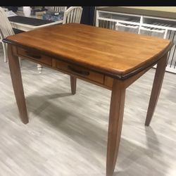Nice Solid Walnut Table Multiple Uses Has 4 Drawers 