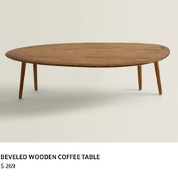 BEVELED WOODEN COFFEE TABLE