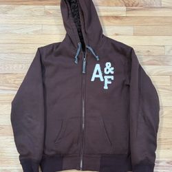 Abercrombie & Fitch Fur Lined Wolf Jaw Jacket Hooded Coat Zip Up Men’s Size XL   