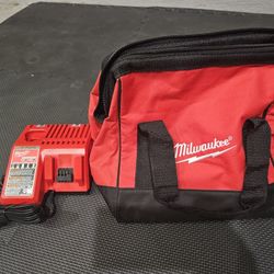 Milwaukee Tool Bag And Battery Charger 