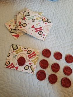 Wax seals with envelopes set.