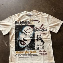 VALLEY Men's Graphic Tour T-Shirt White Cotton Short Sleeve XXY Crew Neck